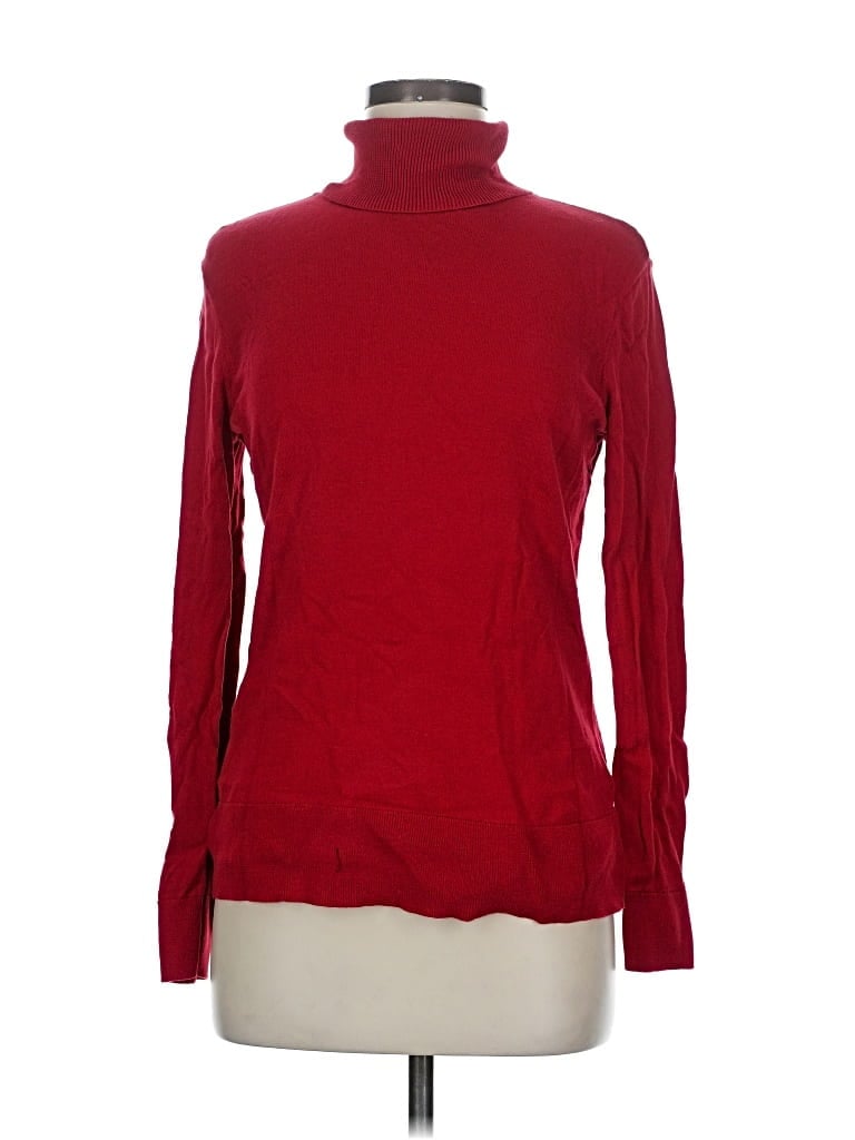 Pre-owned Chaps Long Sleeve Turtleneck In Red
