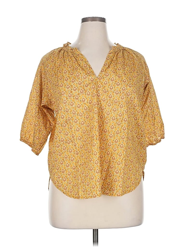 Dear John Short Sleeve Blouse In Yellow