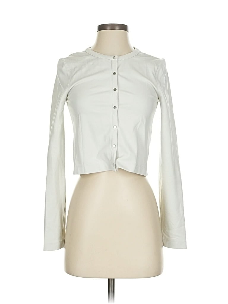 Pre-owned Club Monaco Long Sleeve Blouse In White