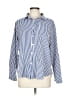 Unbranded 100% Polyester Stripes Blue Long Sleeve Blouse Size L - photo 1