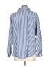 Unbranded 100% Polyester Stripes Blue Long Sleeve Blouse Size L - photo 2