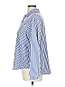 Unbranded 100% Polyester Stripes Blue Long Sleeve Blouse Size L - photo 5