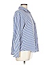 Unbranded 100% Polyester Stripes Blue Long Sleeve Blouse Size L - photo 4