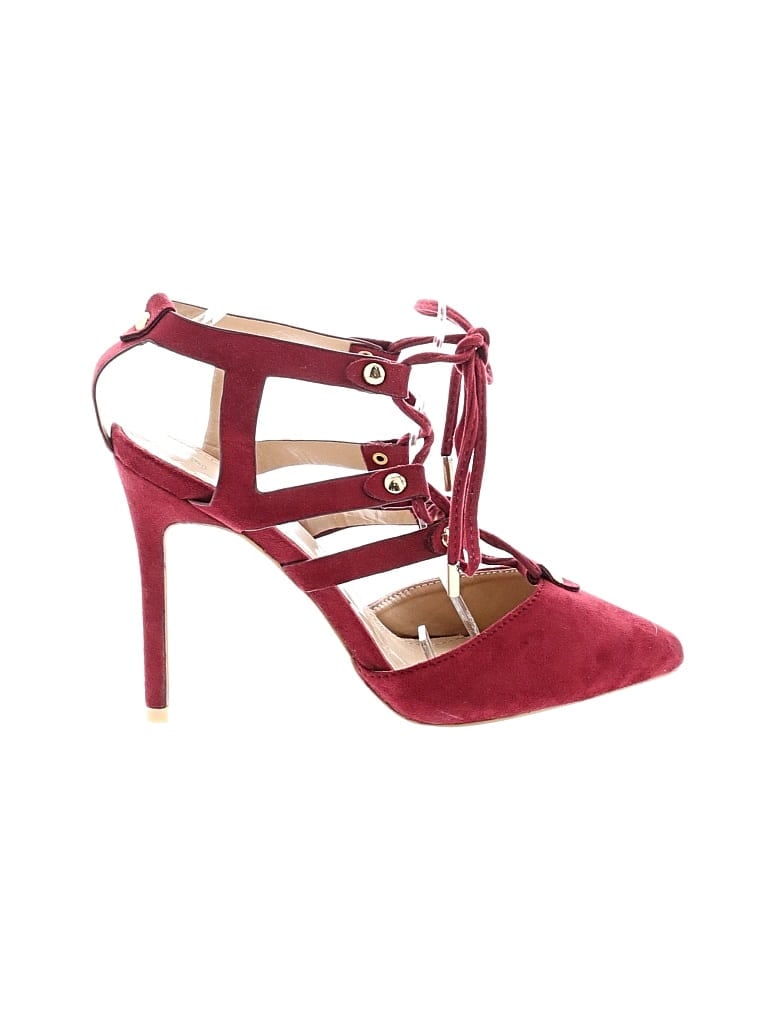 Pre-owned Forever Heels In Burgundy