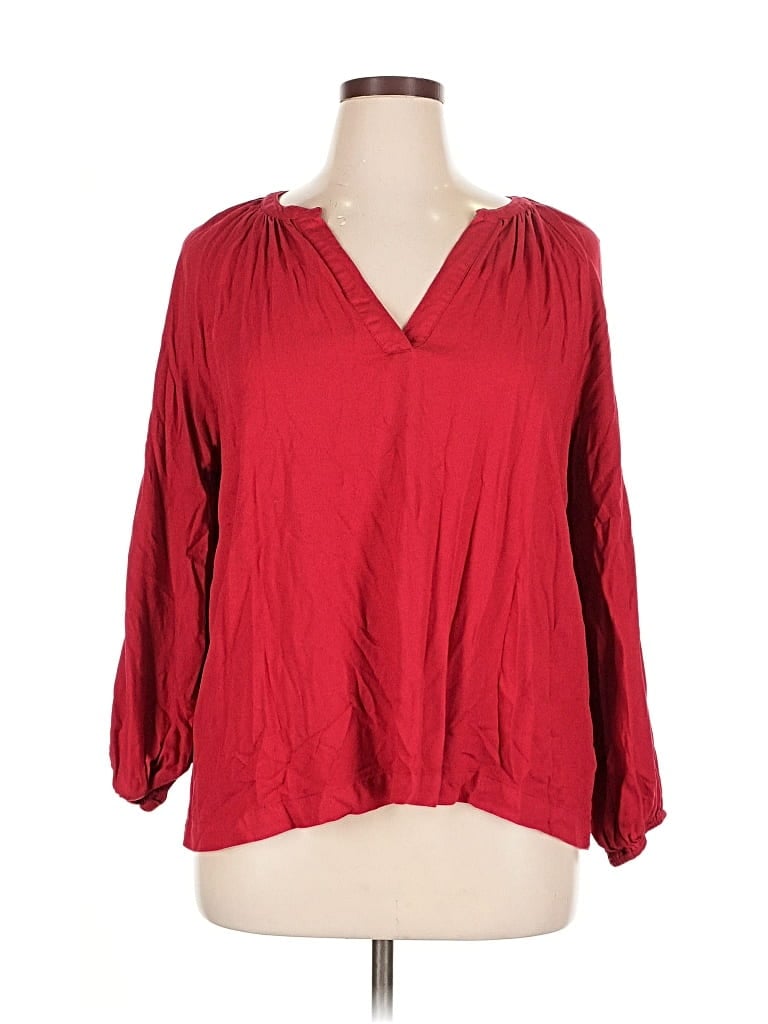 Pre-owned Old Navy 3/4 Sleeve Blouse In Red