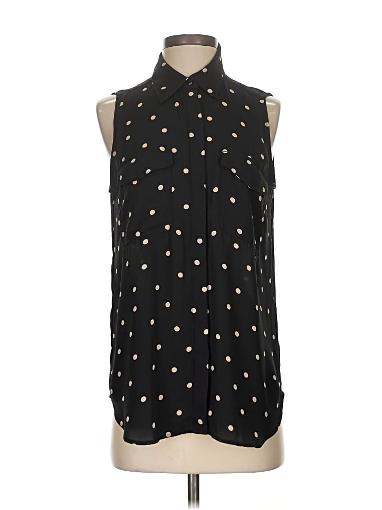 Pre-owned Ann Taylor Sleeveless Blouse In Black