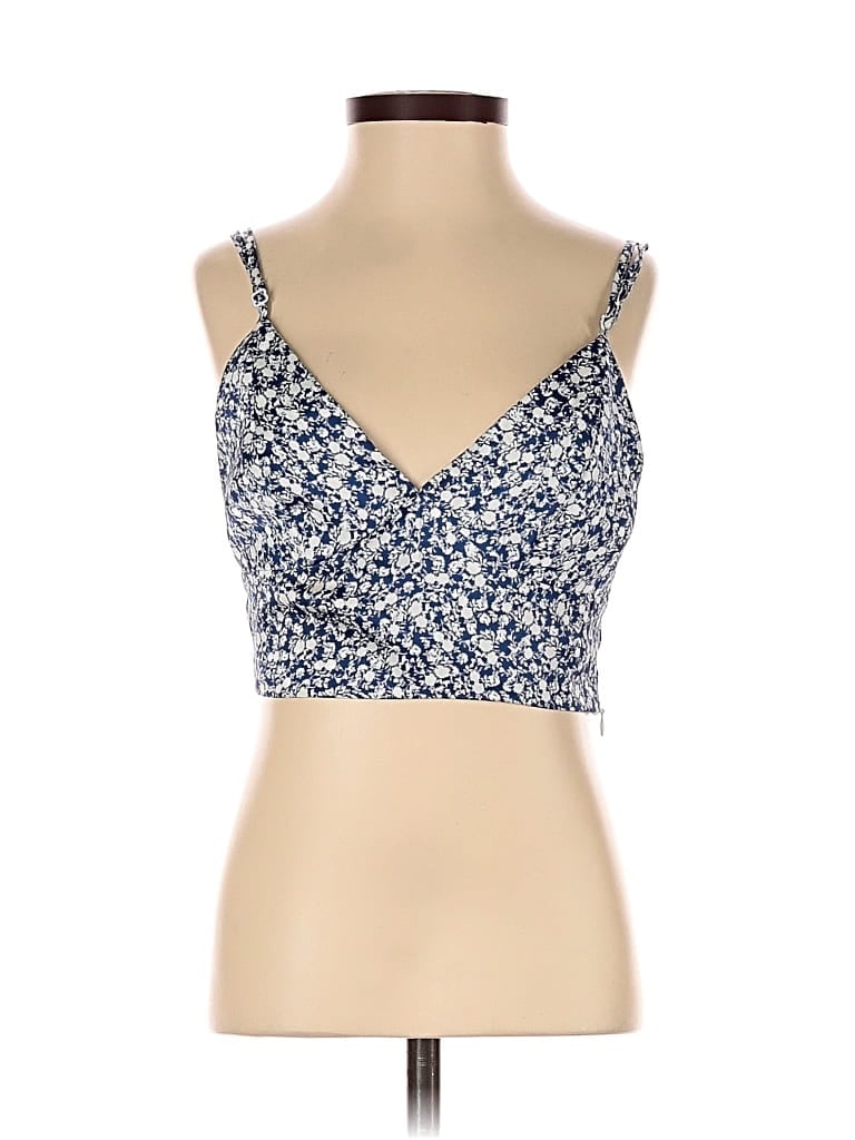 Pre-owned Zara Tank Top Blue Sweetheart Neckline Tops