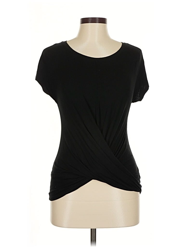 Pre-owned Express Short Sleeve Top Black Scoop Neck Tops