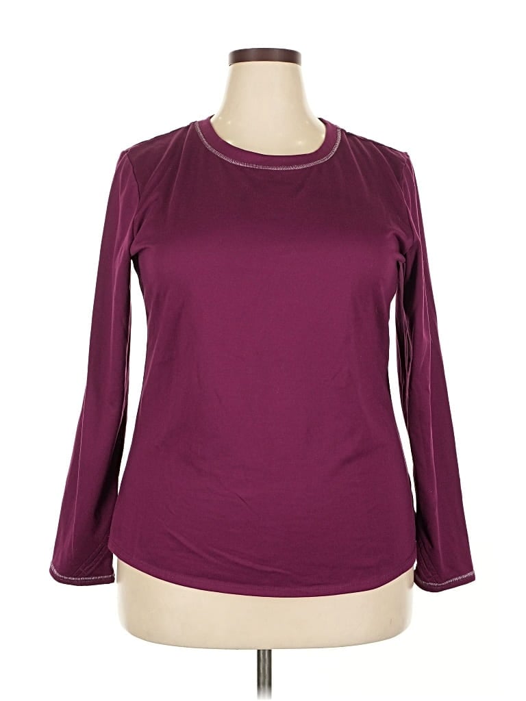 Pre-owned Cuddl Duds Cardigan Sweater In Burgundy