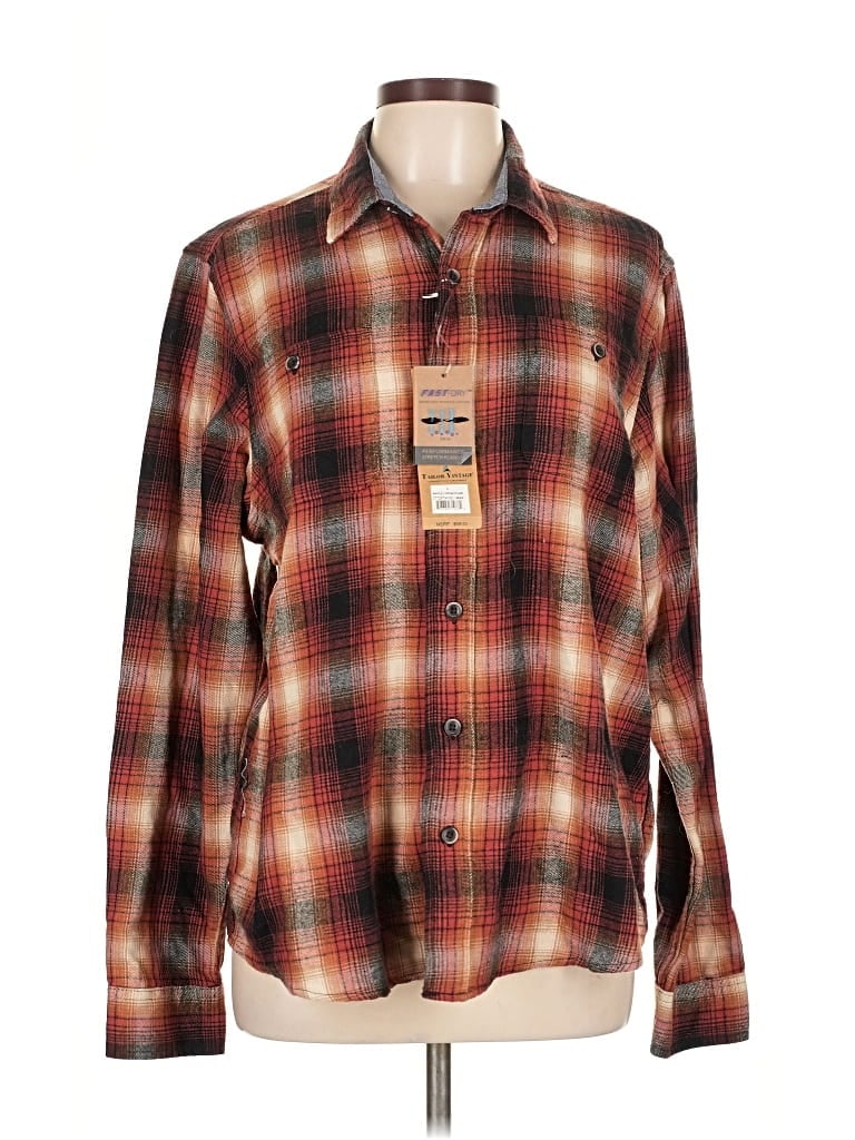 Pre-owned Assorted Brands Long Sleeve Button Down Shirt In Brown