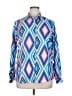 Assorted Brands Argyle Blue Long Sleeve Blouse Size EU 46 / US 16 - photo 1