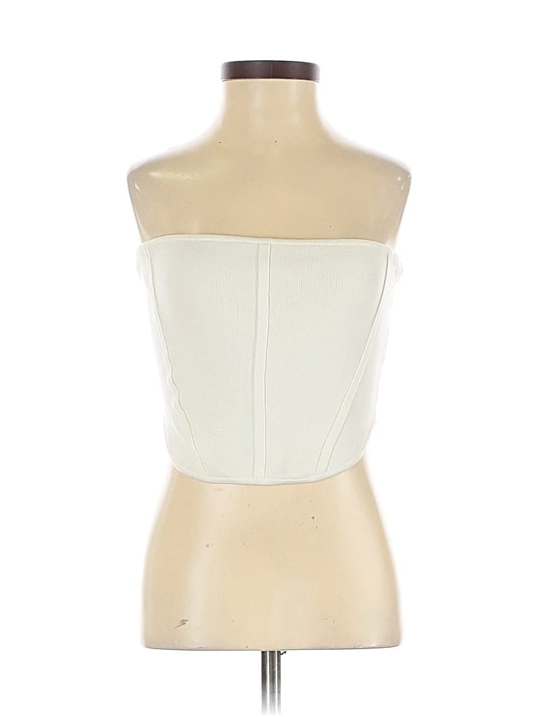Pre-owned Babaton Tube Top Ivory Strapless Neckline Tops In White