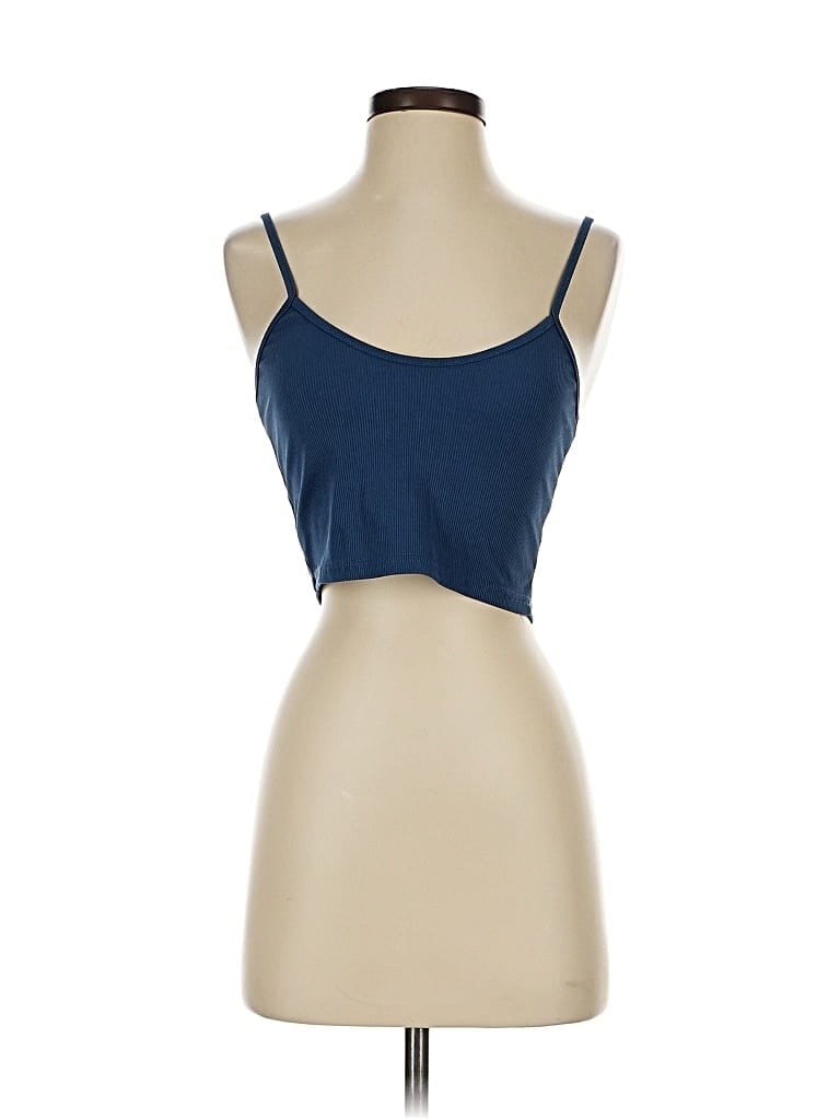 Pre-owned Romwe Tank Top Blue Strapless Neckline Tops