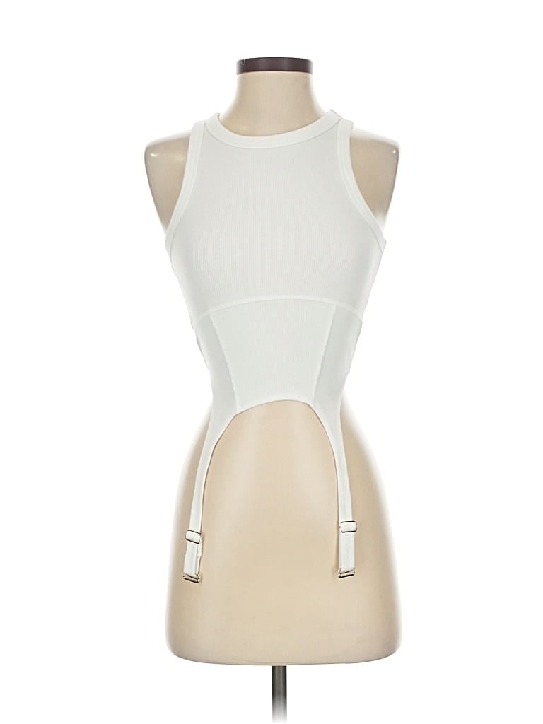 Pre-owned Garage Tank Top White Halter Neckline Tops
