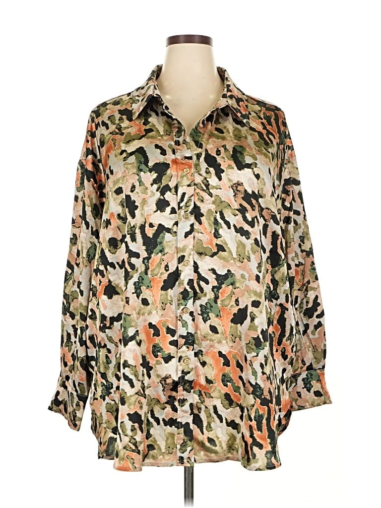 Pre-owned Entro Long Sleeve Blouse In Brown