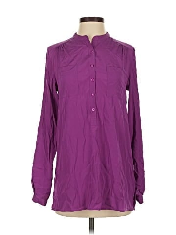Bebe Long Sleeve Silk Top (view 1)