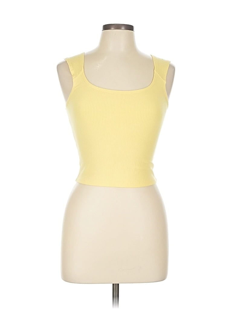 Pre-owned Bdg Tank Top Yellow Strapless Neckline Tops