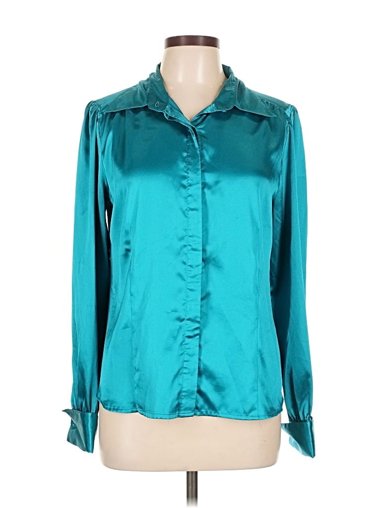 Pre-owned Assorted Brands Long Sleeve Blouse In Blue