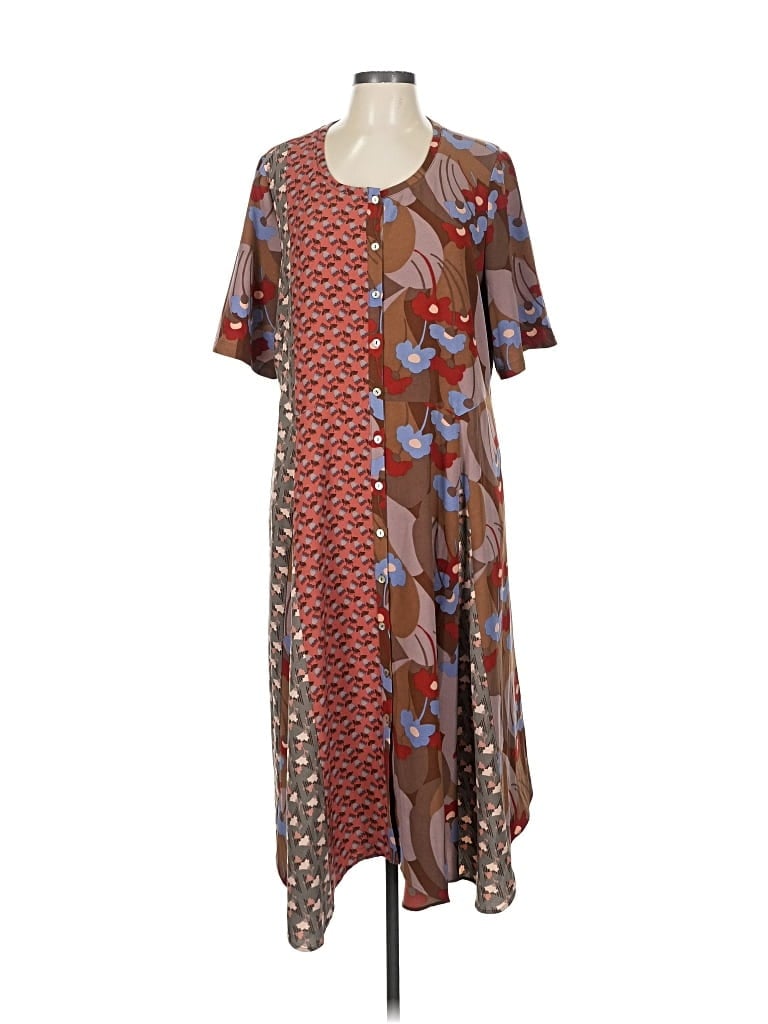 Pre-owned Logo By Lori Goldstein Casual Dress In Brown