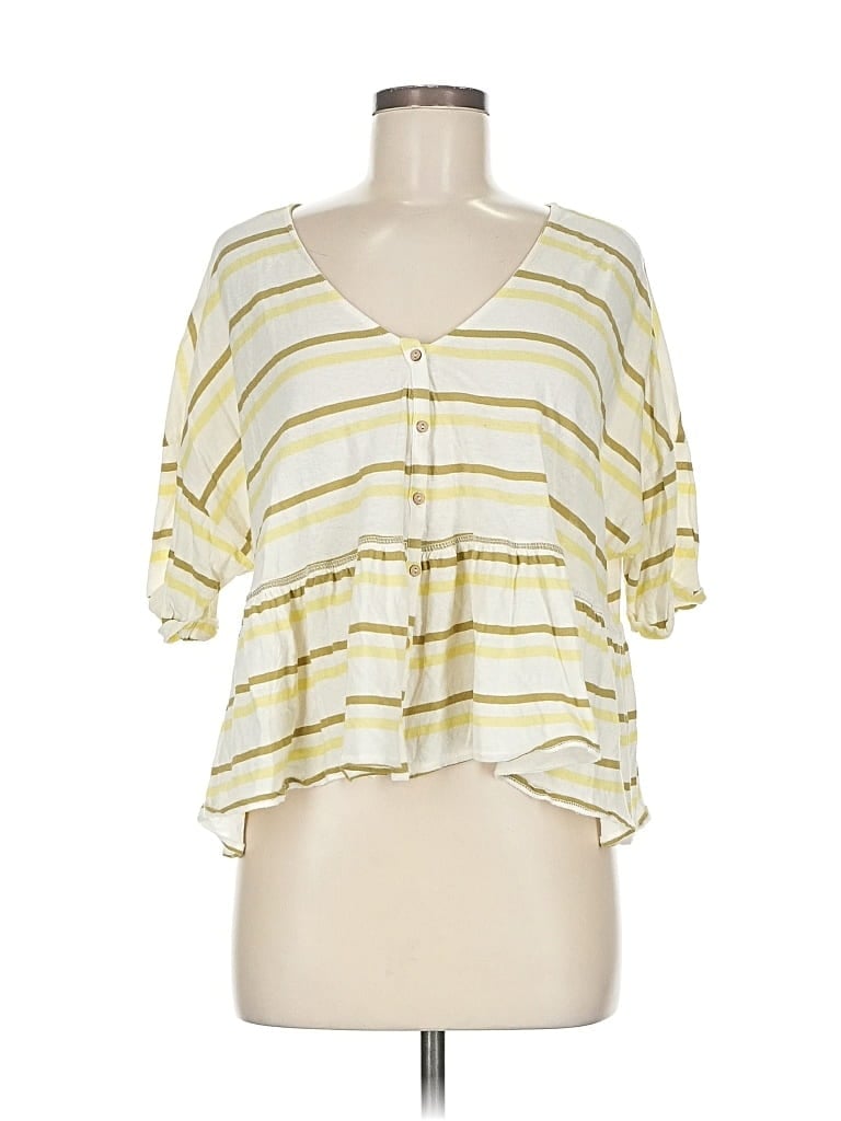 Pre-owned Out From Under Short Sleeve Blouse In Yellow