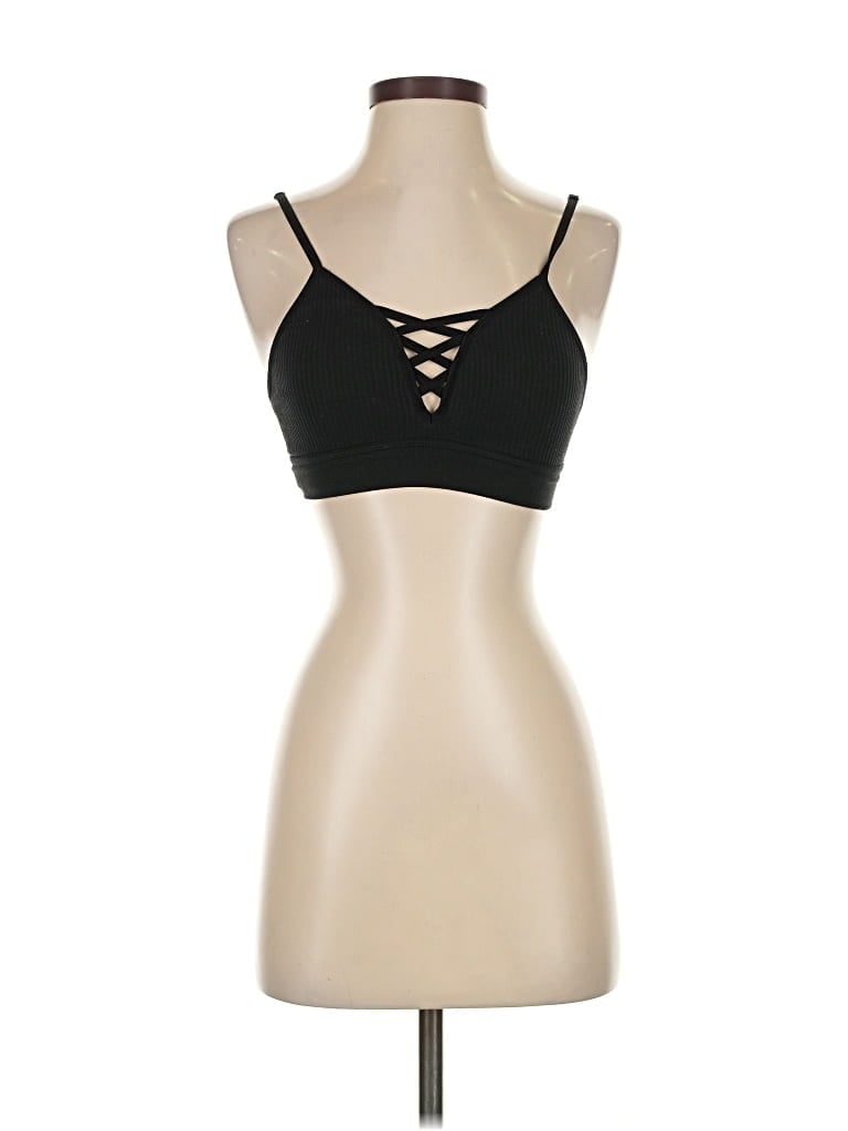 Pre-owned Victoria's Secret Pink Tank Top Black Strapless Neckline Tops