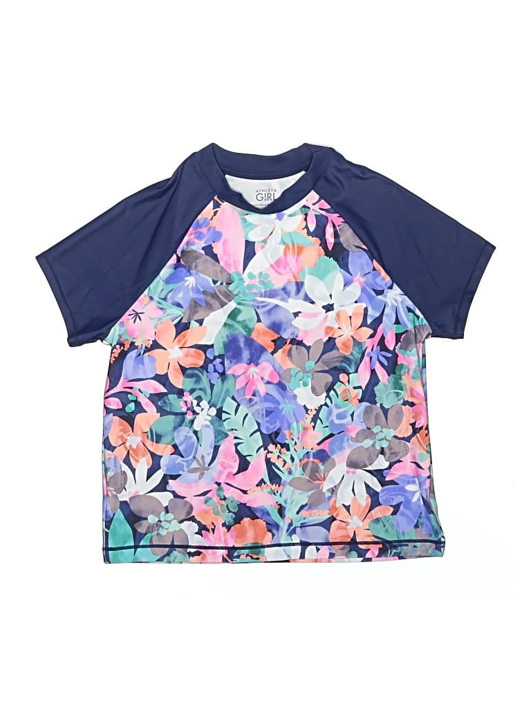 Pre-owned Athleta Girl Kids' Rash Guard In Blue