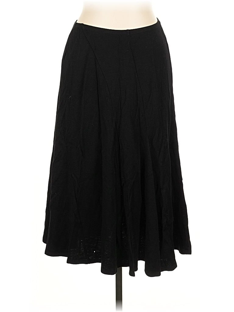 Pre-owned Eileen Fisher Wool Skirt In Black