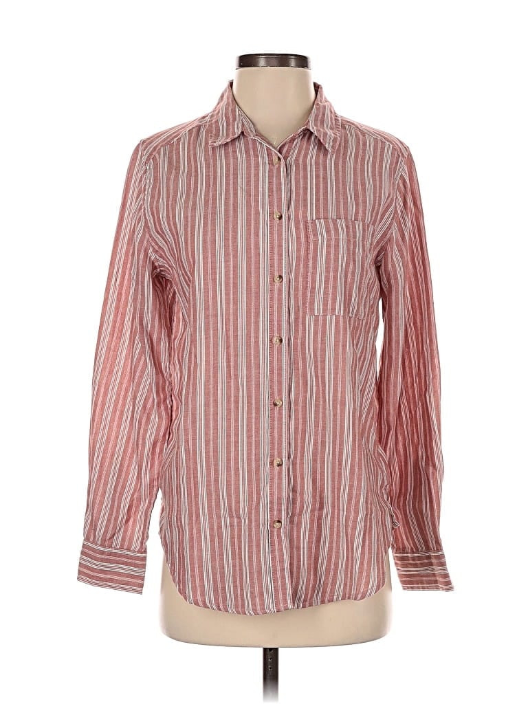 Pre-owned Arizona Jean Company Long Sleeve Button Down Shirt In Red