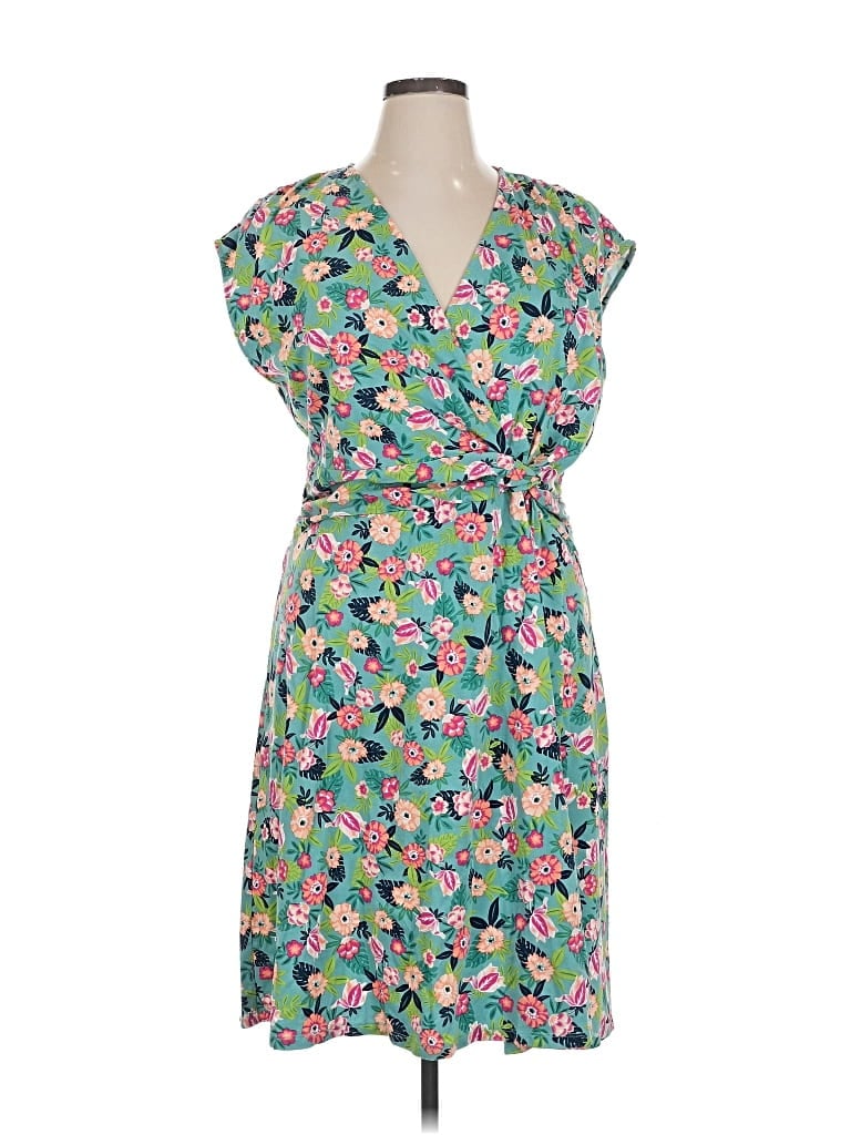 Pre-owned Lands' End Casual Dress In Green