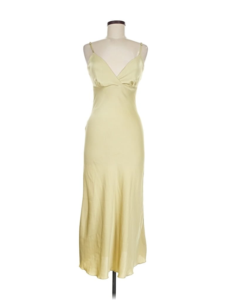 Pre-owned Simple Retro Cocktail Dress In Yellow