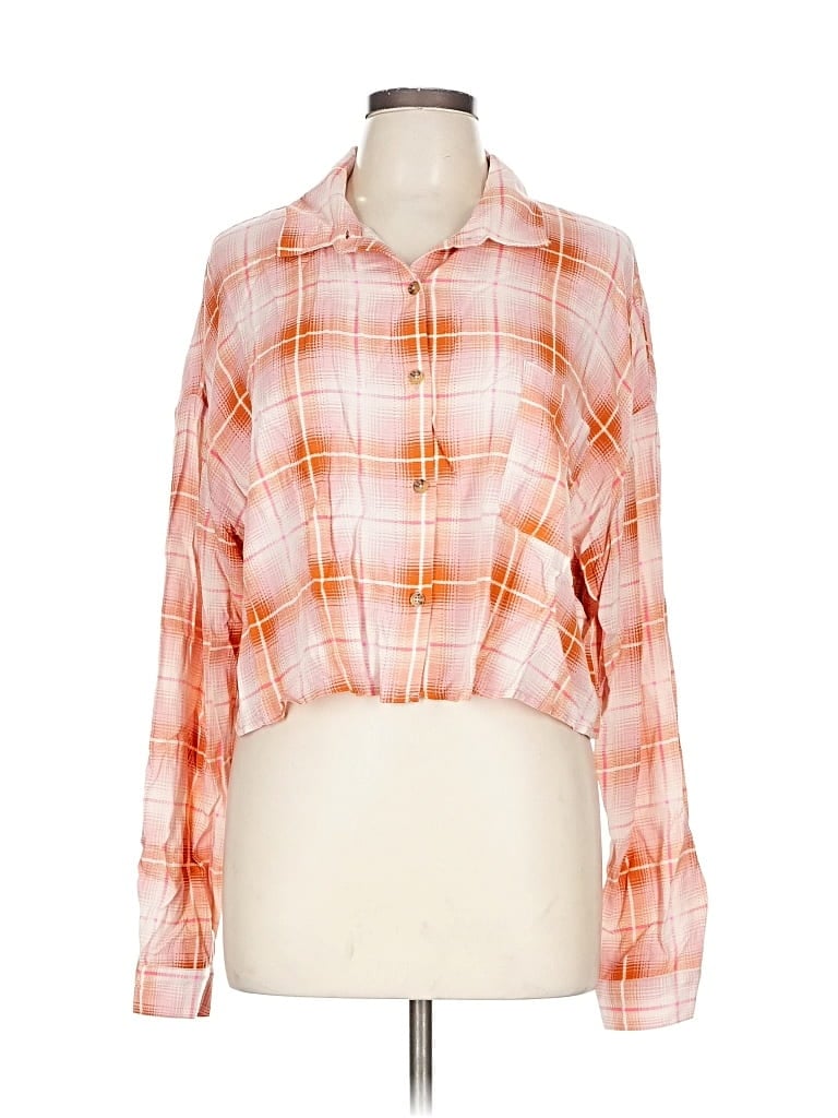 Pre-owned Bp. Long Sleeve Blouse In Orange