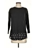 Ann Taylor LOFT Solid Paisley Black 3/4 Sleeve Top Size XS - photo 1
