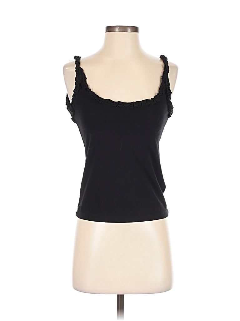 Pre-owned 7 For All Mankind Sleeveless Top Black Sweetheart Neckline Tops