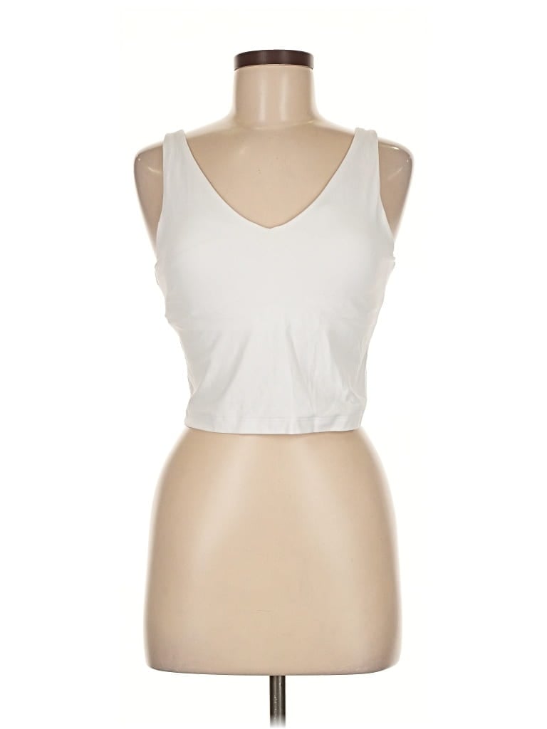 Pre-owned Athleta Sleeveless T-shirt In White