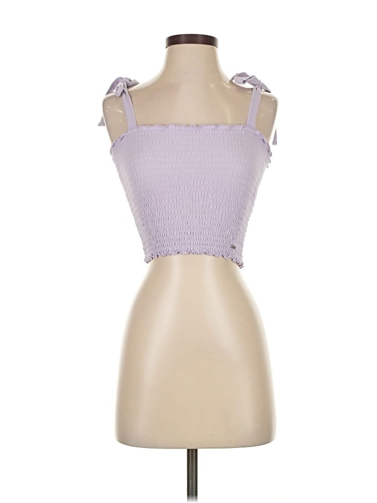 Pre-owned Hollister Tank Top Purple Strapless Neckline Tops