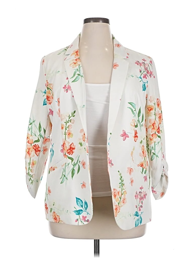 Pre-owned Roz & Ali Blazer Jacket In White
