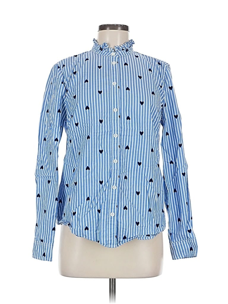 Pre-owned J.crew Factory Store Long Sleeve Button Down Shirt In Blue