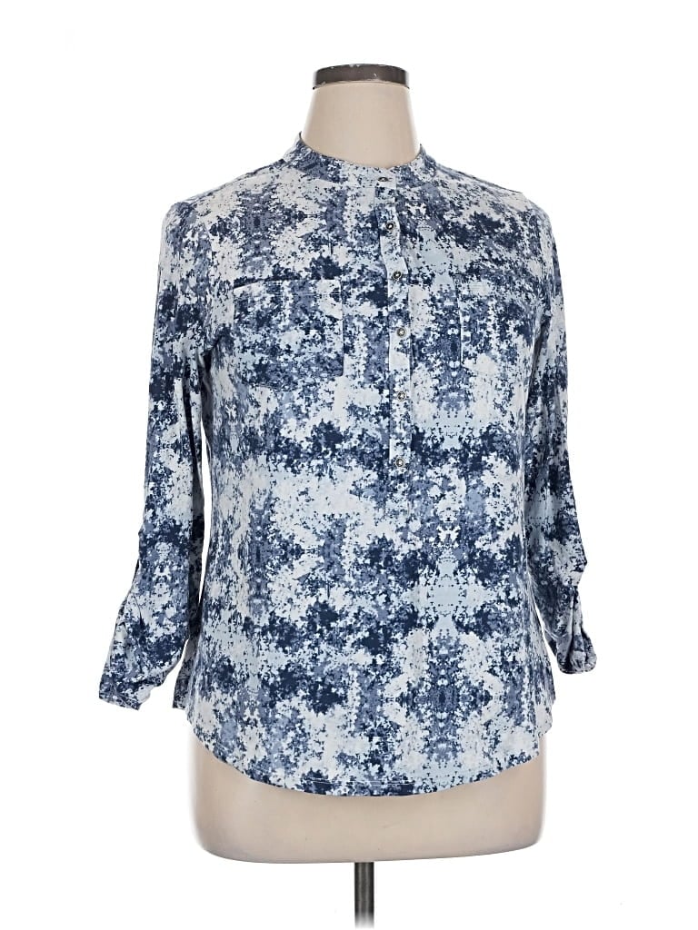 Pre-owned Relativity 3/4 Sleeve Blouse In Blue