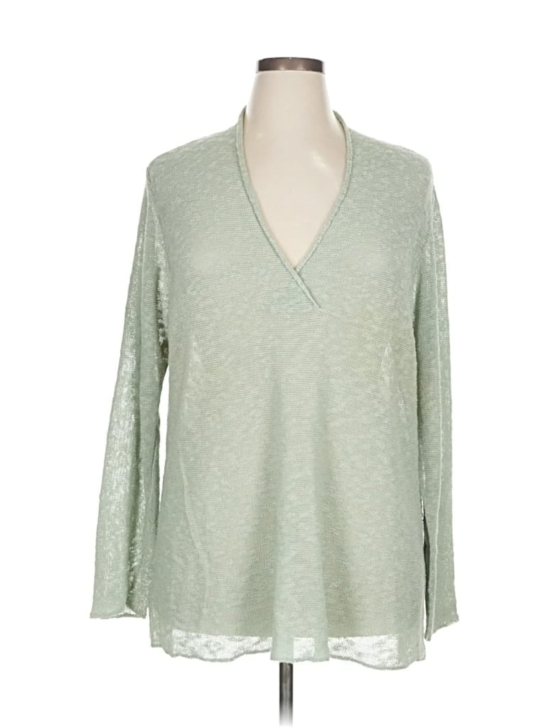 Pre-owned Eileen Fisher Pullover Sweater In Green
