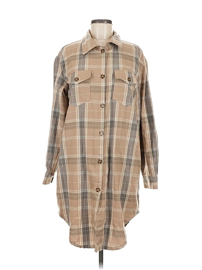 Pre-owned Happily Grey Long Sleeve Blouse In Brown