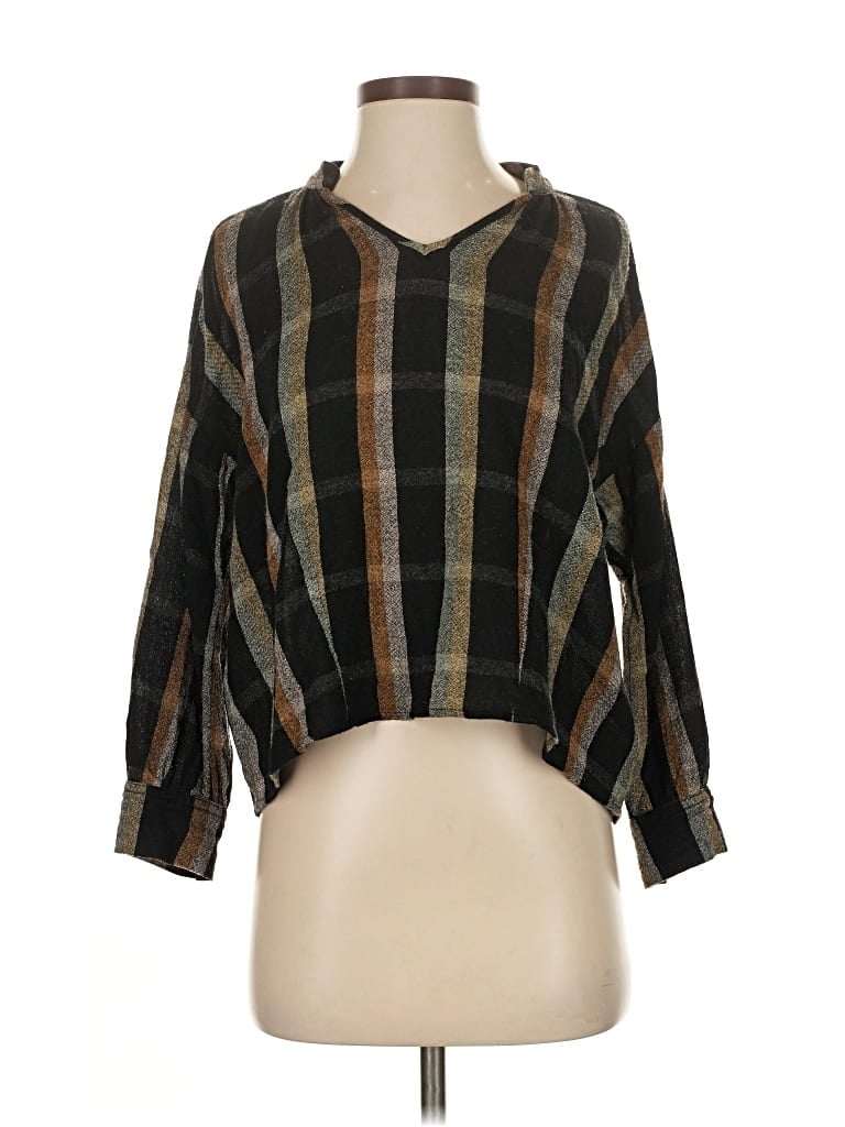 Pre-owned Madewell 3/4 Sleeve Blouse In Brown