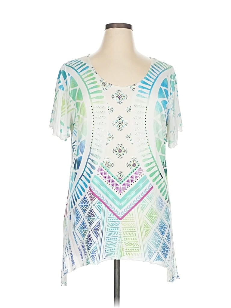 Pre-owned Jostar Short Sleeve Blouse In White