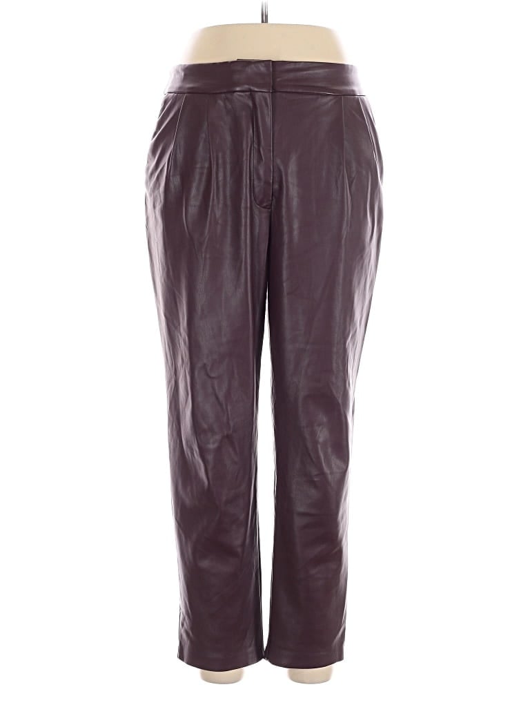 Pre-owned Express Faux Leather Pants In Burgundy