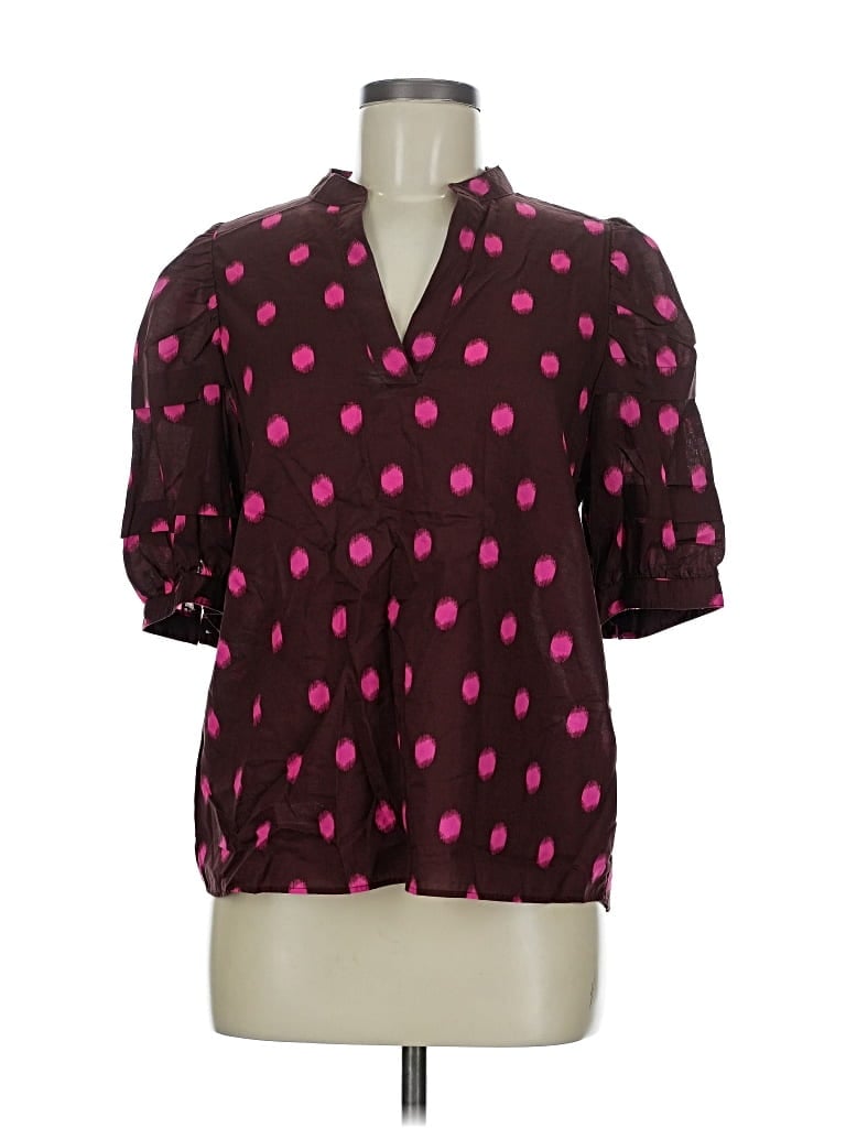 Pre-owned Ann Taylor Short Sleeve Blouse In Pink