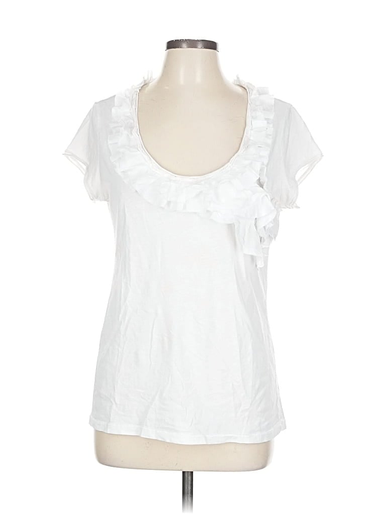 Pre-owned Ann Taylor Loft Short Sleeve T-shirt In White