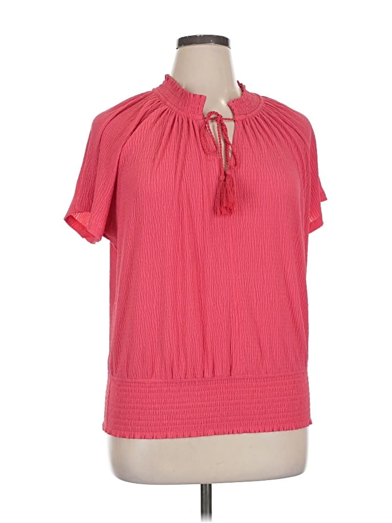 Pre-owned Liverpool Los Angeles Short Sleeve Blouse In Pink