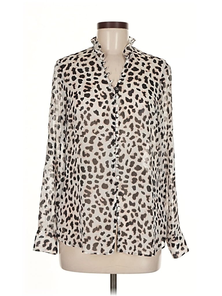 Pre-owned Express Long Sleeve Blouse In White