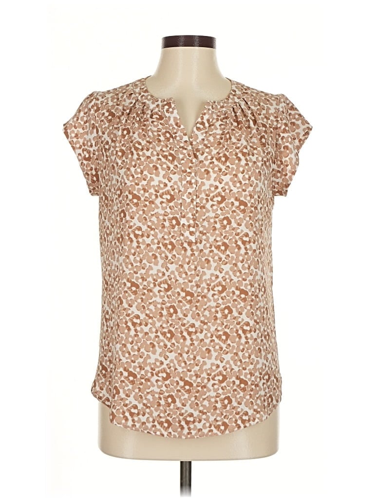 Pre-owned 41hawthorn Short Sleeve Blouse In Brown