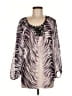 Robert Graham 100% Silk Purple 3/4 Sleeve Silk Top Size M - photo 1