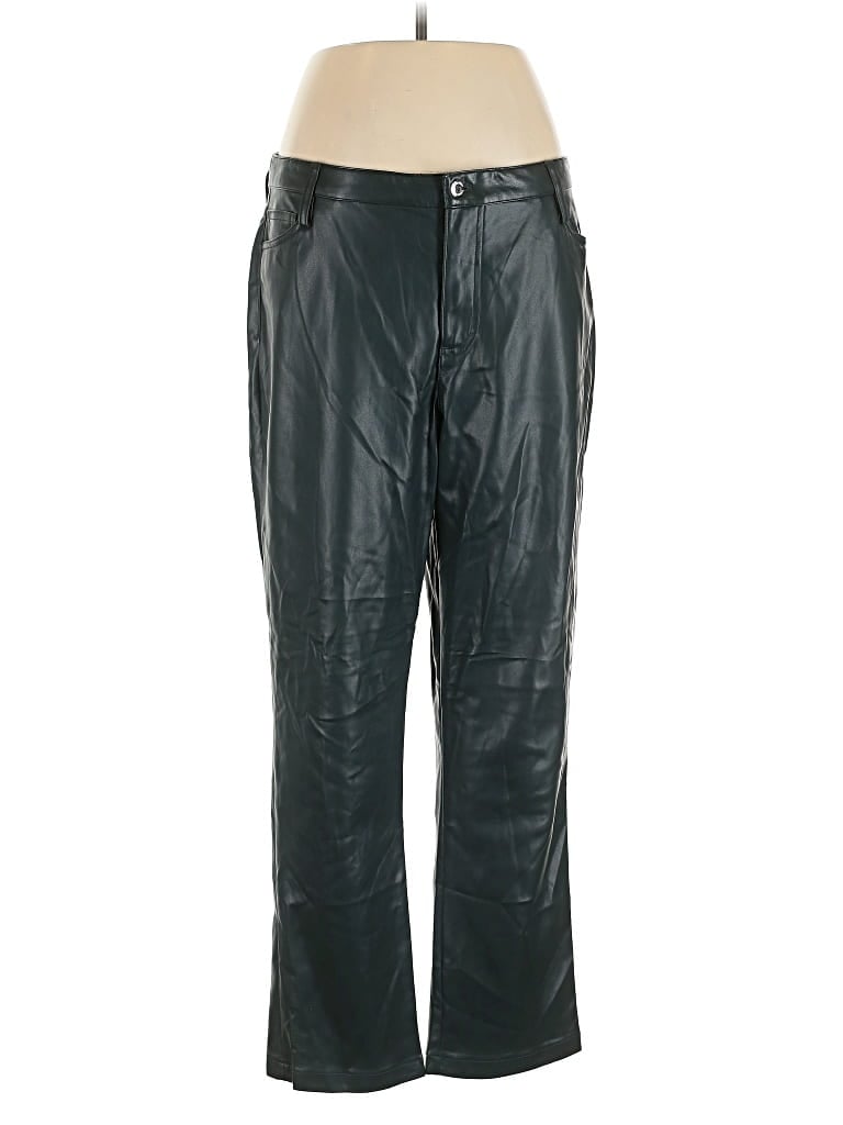 Pre-owned Calvin Klein Faux Leather Pants In Black